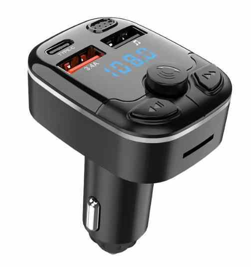 送料無料!自動車用 FM転送Bluetooth ミュージックレシーバー&MP3プレーヤー&スマホ充電 シガープラグ シガーソケット