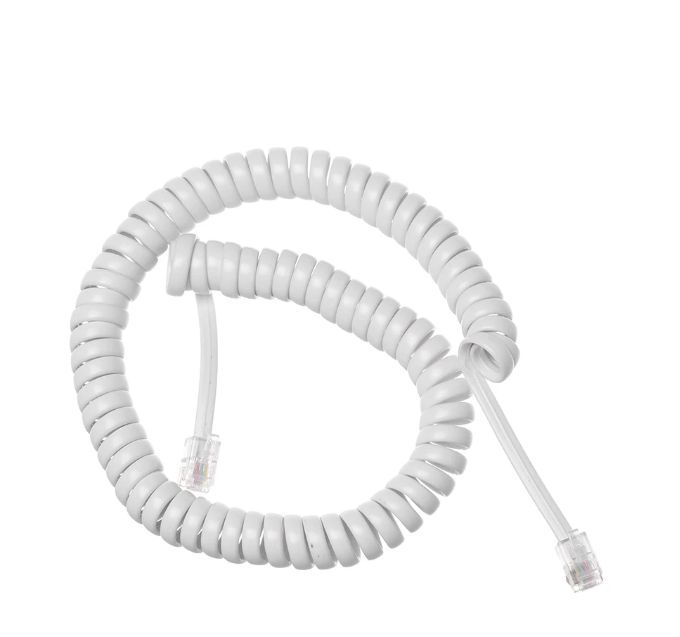送料無料！ 電話のカールコード　ロングタイプ3ｍ（ホワイト）交換用の受話器のコードです！ 新品未使用