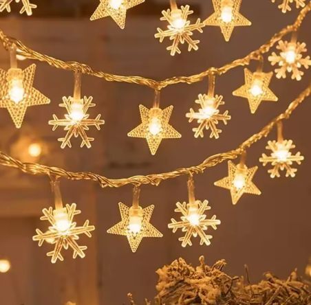 送料無料! クリスマス照明 雪の結晶と星 SnowFreak & Star LED 温かい色合いの昼光色で雰囲気抜群! Xmasイルミ イルミネーション
